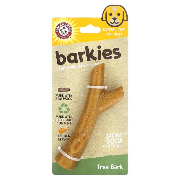 Arm & Hammer, Barkies for Moderate Chewers, Dental Toy for Dogs, Tree Bark, Chicken, 1 Toy