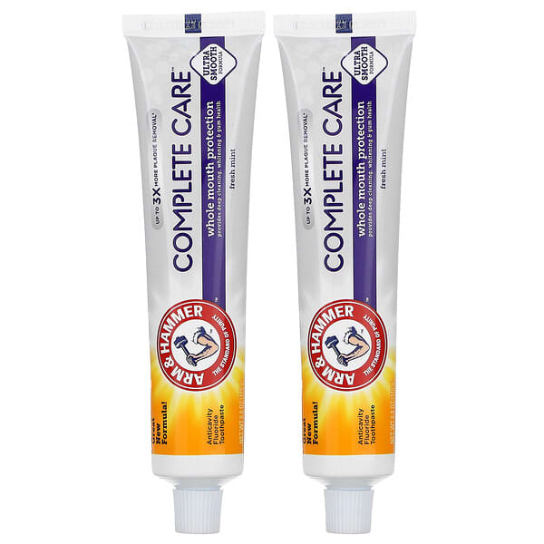 Arm &amp; Hammer, Complete Care, Anticavity Fluoride Toothpaste, Fresh Mint, Twin Pack, 6 oz (170 g) Each