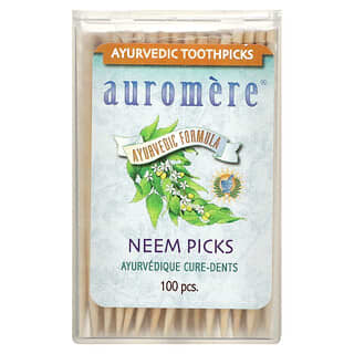 Auromere, Ayurvedic Toothpicks, cure-dents au neem, 100 pièces