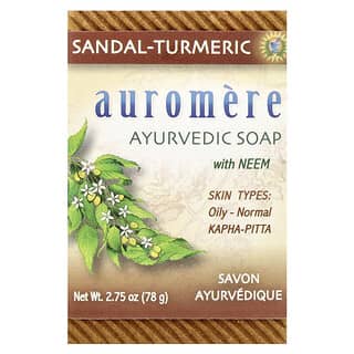 Auromere, Barra de jabón ayurvédico con nim, Sándalo y cúrcuma, 78 g (2,75 oz)