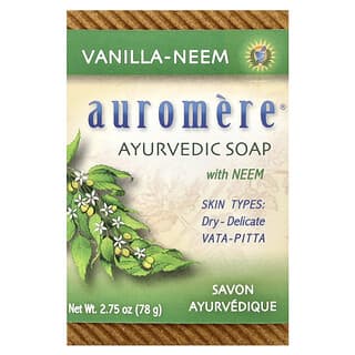 Auromere, Barra de jabón ayurvédico con nim, vainilla y nim, 78 g (2,75 oz)