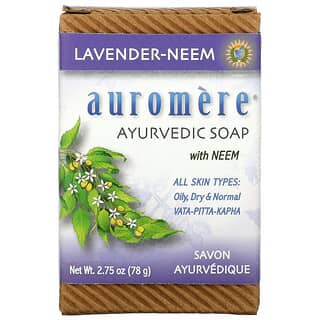 Auromere, Pain de savon ayurvédique au margousier, Lavande-Margousier, 78 g