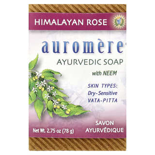 Auromere, Ayurvedic Bar Soap with Neem, Himalayan Rose, 2.75 oz (78 g)