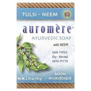 Auromere, Barra de jabón ayurvédico con nim, Tulsi-Neem, 78 g (2,75 oz)