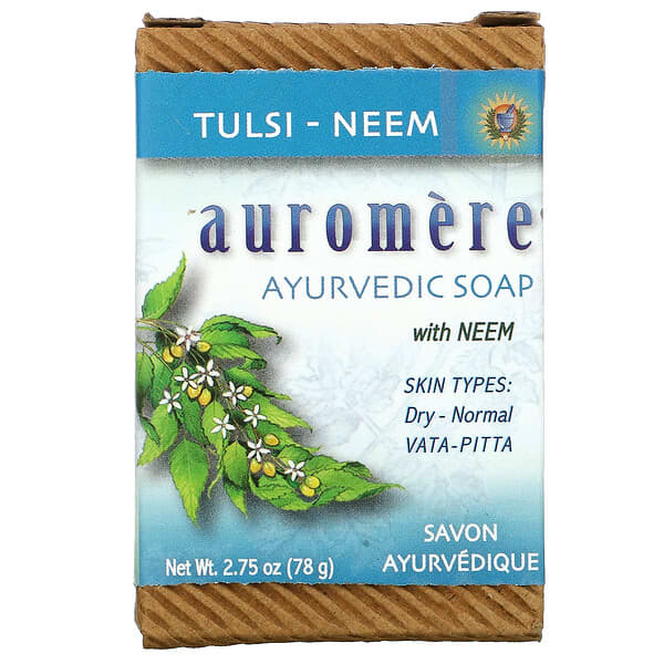 Auromere, 阿育吠陀肥皂，含印楝、圖爾西 - 印楝，2.75 盎司（78 克）
