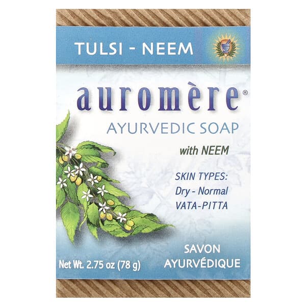 Auromere, 아유르베다 비누, 님 함유, 툴시-님, 78g(2.75oz)