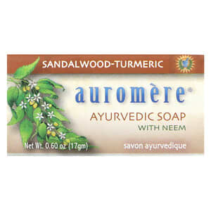 Auromere, Аюрведическое мыло с нимом, сандаловым деревом и куркумой, 17 г (0,60 унции)