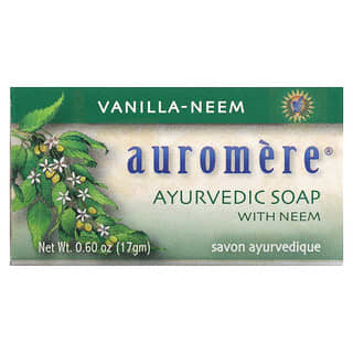 Auromere, Barra de jabón ayurvédico con nim, vainilla y nim`` 17 g (0,6 oz)