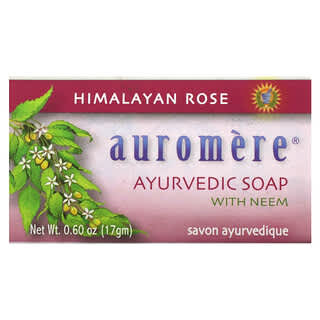 Auromere, Barra de jabón ayurvédico con nim, Rosa del Himalaya`` 17 g (0,6 oz)
