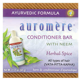 Auromere, Conditioner Bar With Neem, Herbal-Spice, All Hair Types, 2.12 oz (60 g)