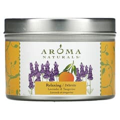 Aroma Naturals, Soy VegePure，旅行罐蜡烛，放松，薰衣花草和橘子，2.8盎司（79.38克）