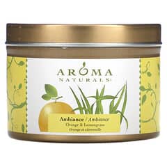 Aroma Naturals‏, נר סויה VegePure בפחית לטיולים, אווירה, תפוז ולימונית, 79.38 גרם (2.8 אונקיות)