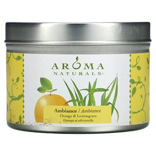 Aroma Naturals, Soy VegePure, Ambiance, свеча для путешествий в жестяной банке, апельсин и лемонграсс, 79,38 г (2,8 унции)