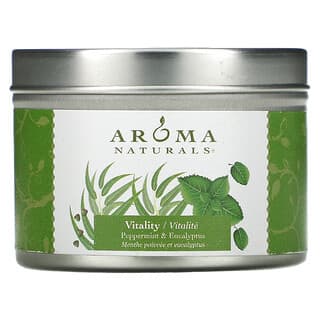 Aroma Naturals (أروما ناتشورالز)‏, Soy VegePure، شمعة متنقلة، حيوية، نعناع وكينا، 2.8 أونصة (79.38 جم)