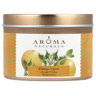 Aroma Naturals, Soy VegePure, Bougie de voyage dans son récipient, Clarté, Orange et cèdre, 79,38 g