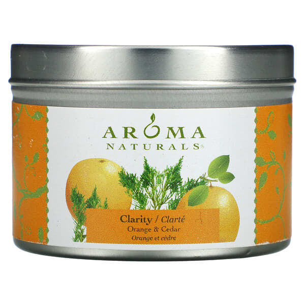 Aroma Naturals (أروما ناتشورالز)‏, Soy VegePure، شمعة متنقلة، نقاء، برتقال وخشب السدر، 2.8 أونصة (79.38 جم)