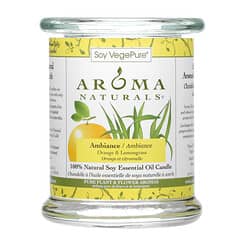 Aroma Naturals, 大豆 ベジピュア、 100% ナチュラル 大豆 エッセンシャルオイル キャンドル、 アンビアンス、 オレンジ & レモングラス、 8.8 oz (260 g)