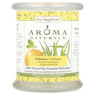 Aroma Naturals, Soja VegePure, Bougie 100 % Naturelle à l’huile essentielle de soja, Ambiance, Orange & Citronnelle, 8,8 oz (260 g)