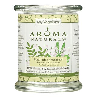 Aroma Naturals, Soy VegePure，全天然大豆精油蠟燭，冥想，廣藿香和乳香，8.8 盎司（260 克）