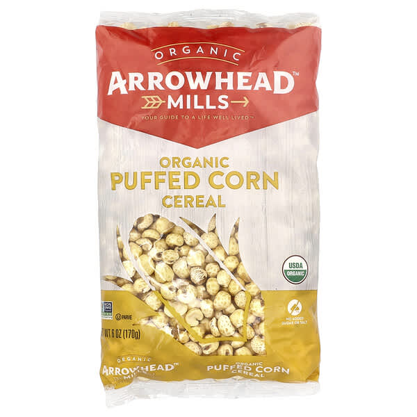 Arrowhead Mills, Organic Puffed Corn Cereal, 6 oz (170 g)