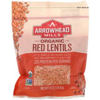 Arrowhead Mills, Lentilha Vermelha Orgânica, 16 oz (453 g)