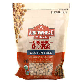 Arrowhead Mills, Garbanzos orgánicos, Sin gluten, 453 g (16 oz)