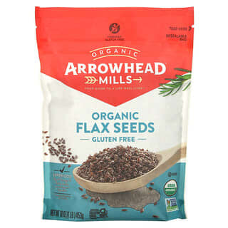Arrowhead Mills‏, זרעי פשתן אורגניים, ללא גלוטן, 453 גרם (1 ליברה)