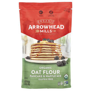 Arrowhead Mills, Organic Oat Flour Pancake & Waffle Mix, Bio-Hafermehl-Pfannkuchen- und Waffelmischung, glutenfrei, 453 g (16 oz.)