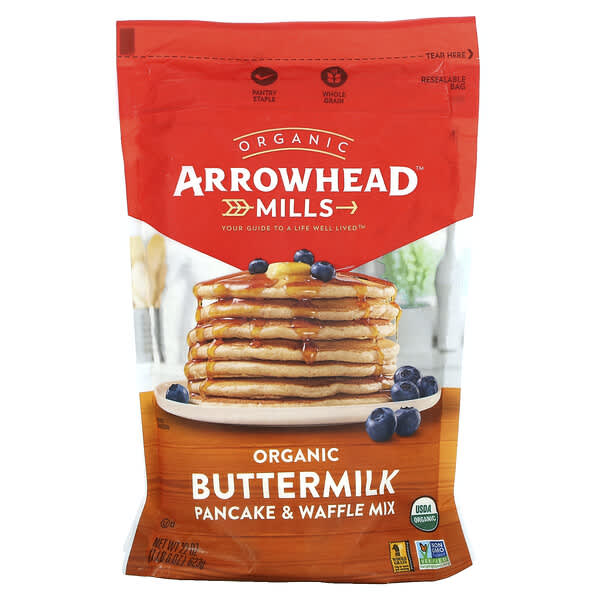 Arrowhead Mills, Organic Buttermilk Pancake & Waffle Mix, 1 lb 6 oz (623 g)