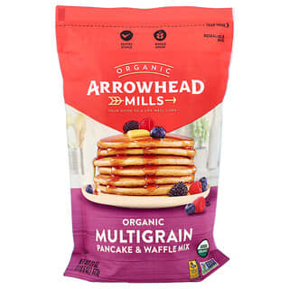 Arrowhead Mills, Mix organic pentru clătite și vafe multicereale, 22 oz (623 g)