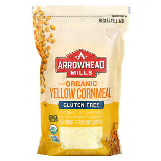 Arrowhead Mills, органическая желтая кукурузная мука, 623 г (22 унции) 
