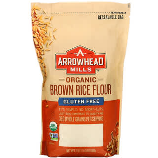 Arrowhead Mills, Harina de arroz integral orgánico, Sin gluten, 680 g (24 oz)