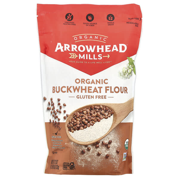 Arrowhead Mills, オーガニックソバ粉、グルテンフリー、623g（22オンス）