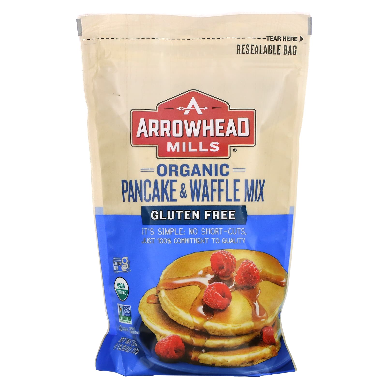 Arrowhead Mills オーガニックパンケーキ ワッフルミックス グルテンフリー 26 Oz 737 G