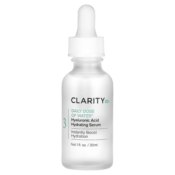 ClarityRx, 물 권장량, 히알루론산 하이드레이팅 세럼, 30ml(1fl oz)