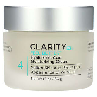 ClarityRx, Feel Better, Crème hydratante à l'acide hyaluronique, 50 g