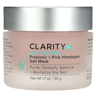 ClarityRx, Live + Be Well, maseczka probiotyczna + różowa sól himalajska, 50 g