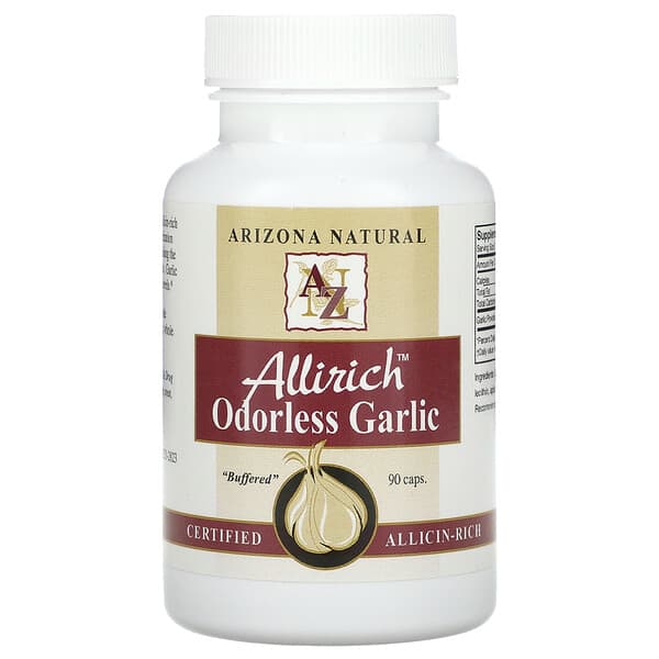 Allirich, Odorless Garlic, 90 Caps (85 mg Per Capsule)