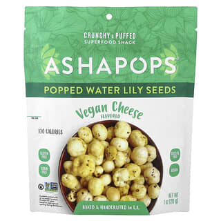 AshaPops, Poppede vannliljefrø, vegansk ost, 28 g