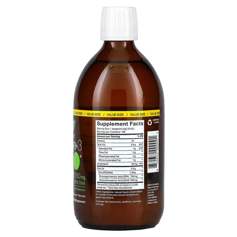 NutraSea Omega 3 Zesty Lemon 16.9 fl oz 500 ml