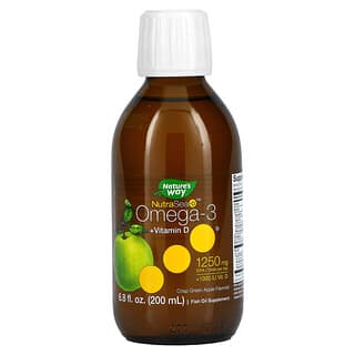 Nature's Way, NutraSea + D, Omega-3 + Vitamina D, sabor a manzana fresca, líquido, 200 ml (6,8 oz)
