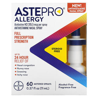 ASTEPRO, Allergy, 항히스타민제 비강 스프레이, 11ml(0.37fl oz)