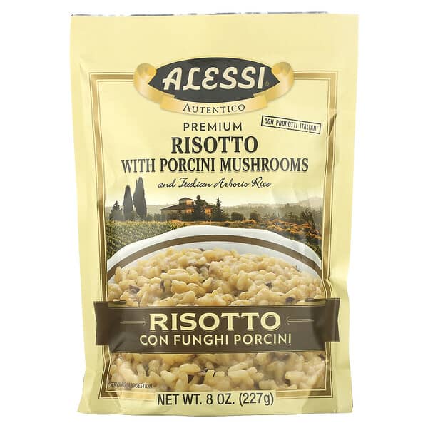 Alessi, Premium Risotto with Porcini Mushrooms and Italian Arborio Rice, 8 oz (227 g)
