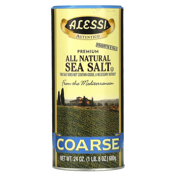 Alessi, 優質全天然海鹽，粗糙，24 盎司（680 克）