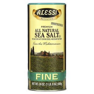 Alessi, Premium All Natural Sea Salt, Fine, 24 oz (680 g)
