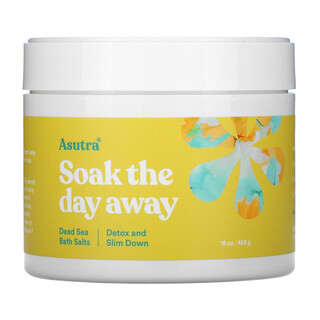 Asutra, Soak The Day Away, Dead Sea Bath Salts, Detox and Slim Down, 16 oz (453 g)