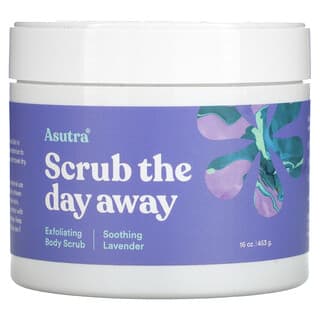 Asutra, Scrub The Day Away, отшелушивающий скраб для тела, с успокаивающей лавандой, 453 г (16 унций)