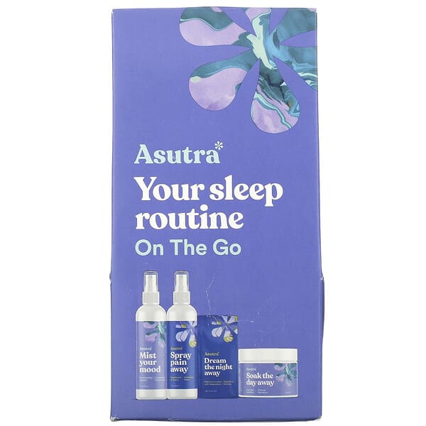 Asutra‏, You Sleep Routine On The Go, Travel Set, 4 Piece Set