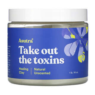Asutra, Take Out The Toxins, лечебная глина, натуральная без запаха, 1 фунт (16 унций)
