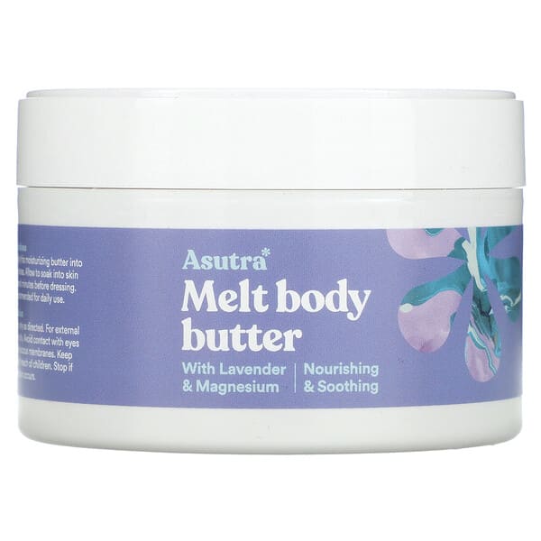 Asutra, Melted Body Butter, With Lavender &amp; Magnesium, 7 oz (200 ml)